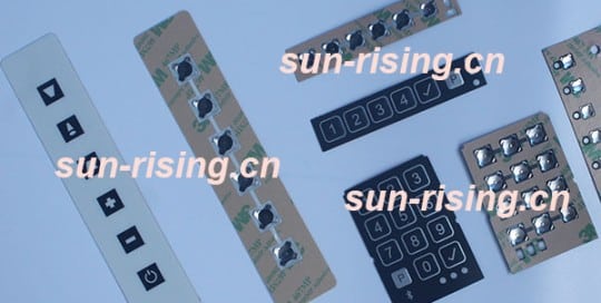 membrane switch lacking below circuitry