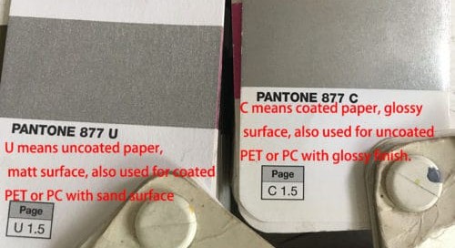 Pantone color U & C